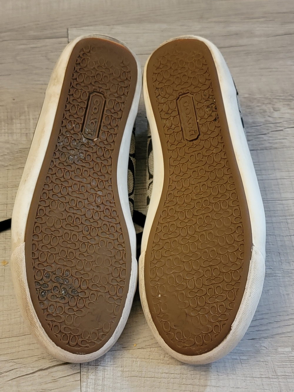 Coach Black and Gray Signature Canvas Lace-Up Sneakers - Picture 5 of 7